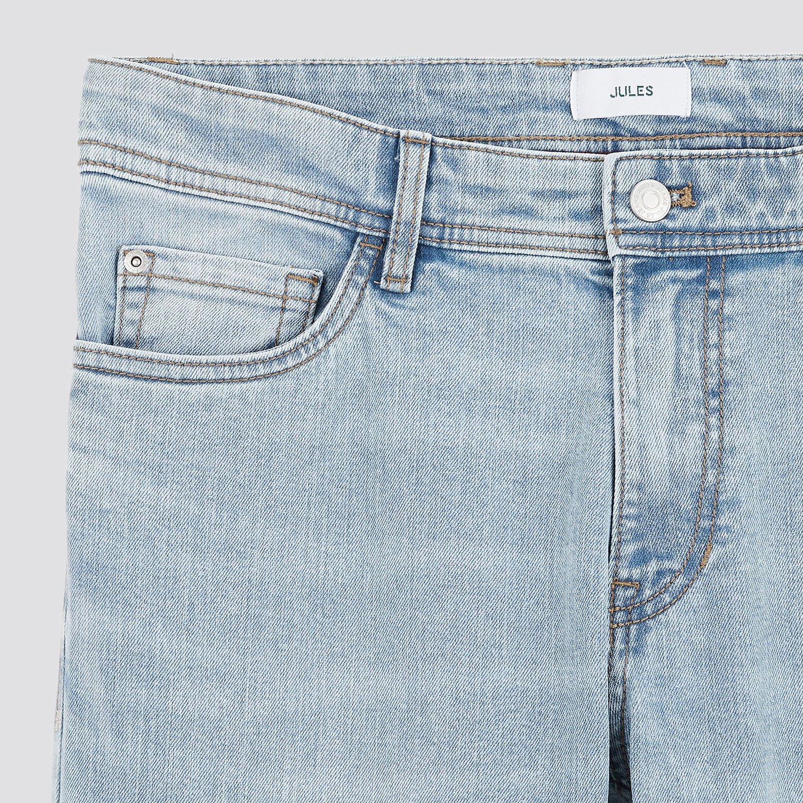 Jean straight en coton et polyester recyclés Bleu
