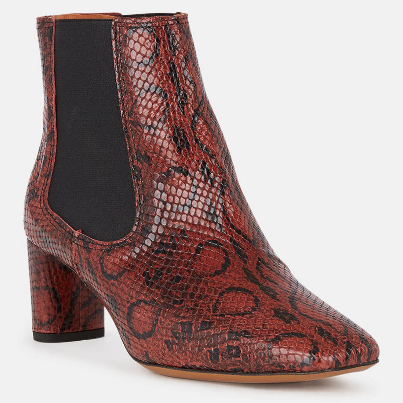 Anonymous Copenhagen Bottines en Cuir Dreami Snake noisette - Talon 6 cm