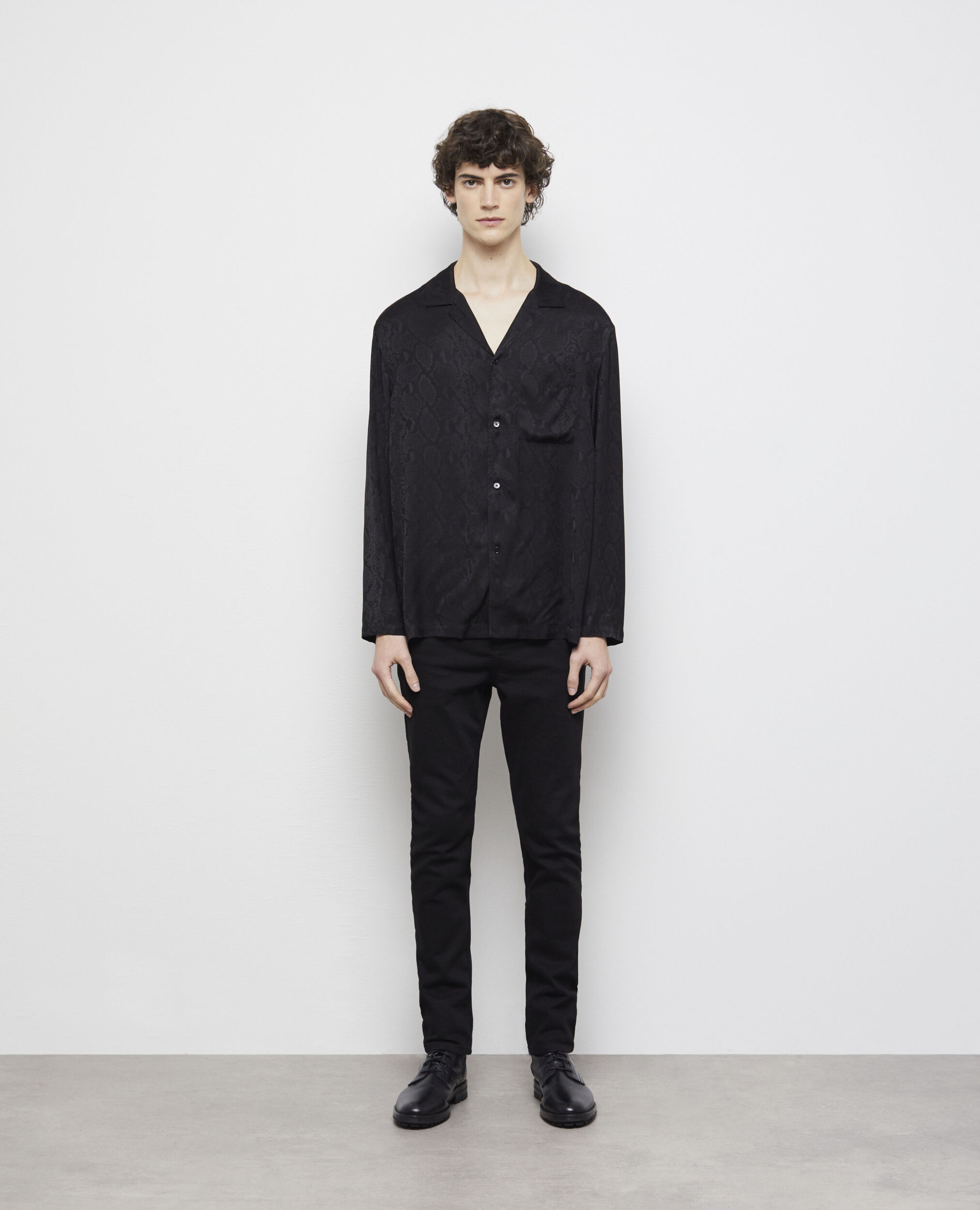 Chemise casual python noir