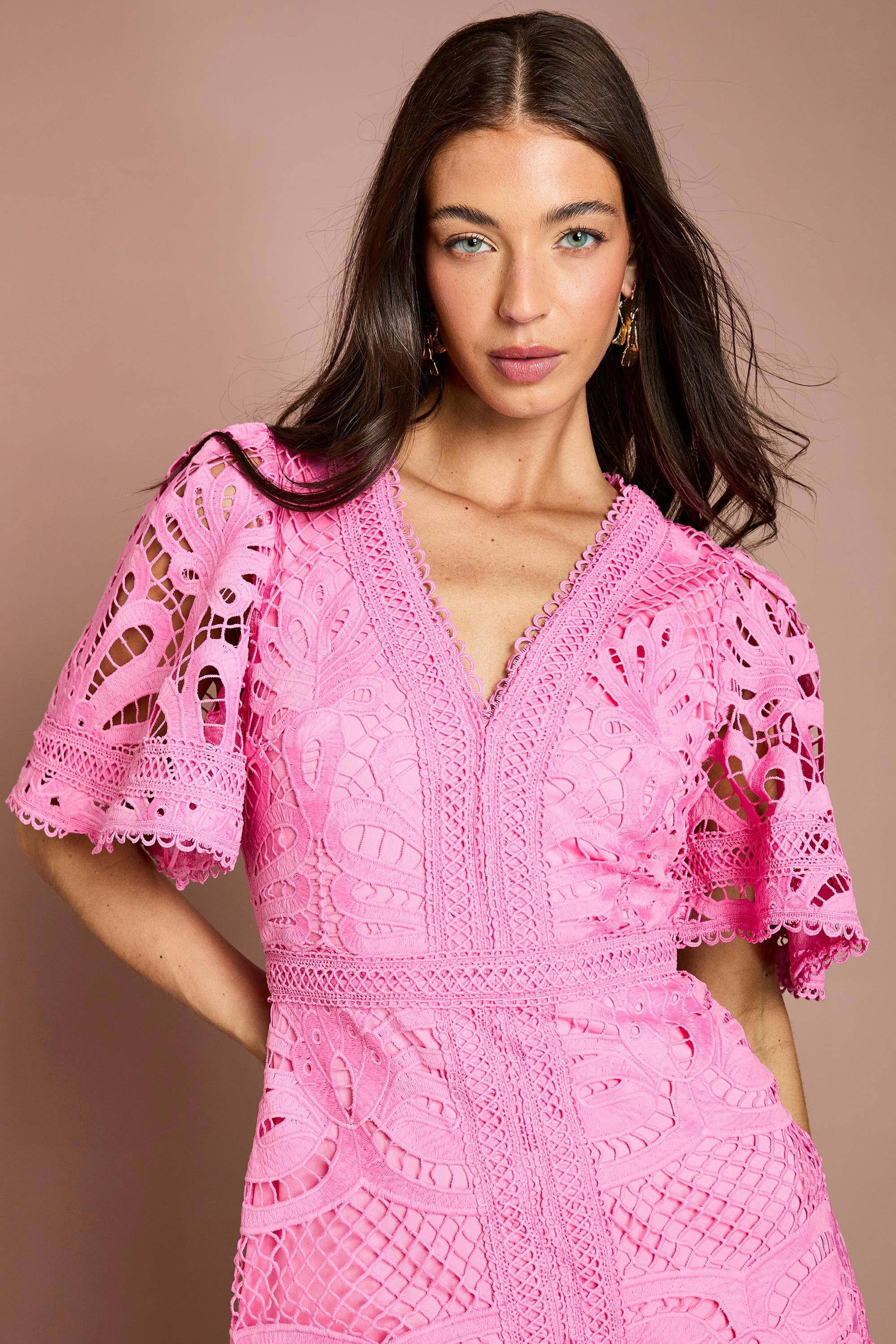 Coast Robe à Ourlet Mouchoir en Dentelle Appliquée