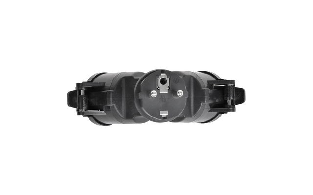 PAT Zweifachsteckdose Schuko schwarz 16 A