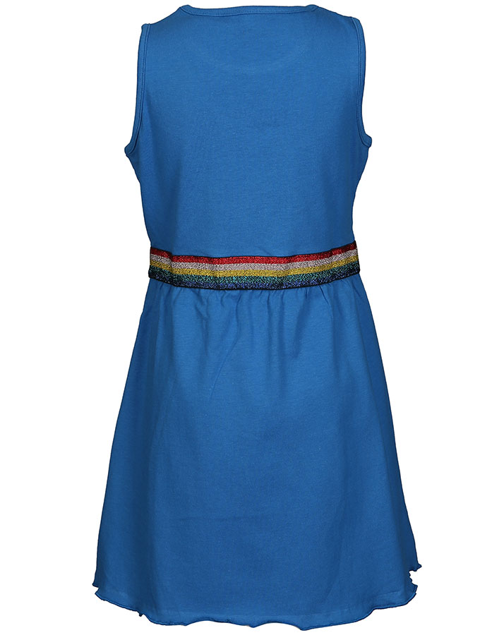 Kleid ENJOY SUMMER mit Glitzerbund in blau