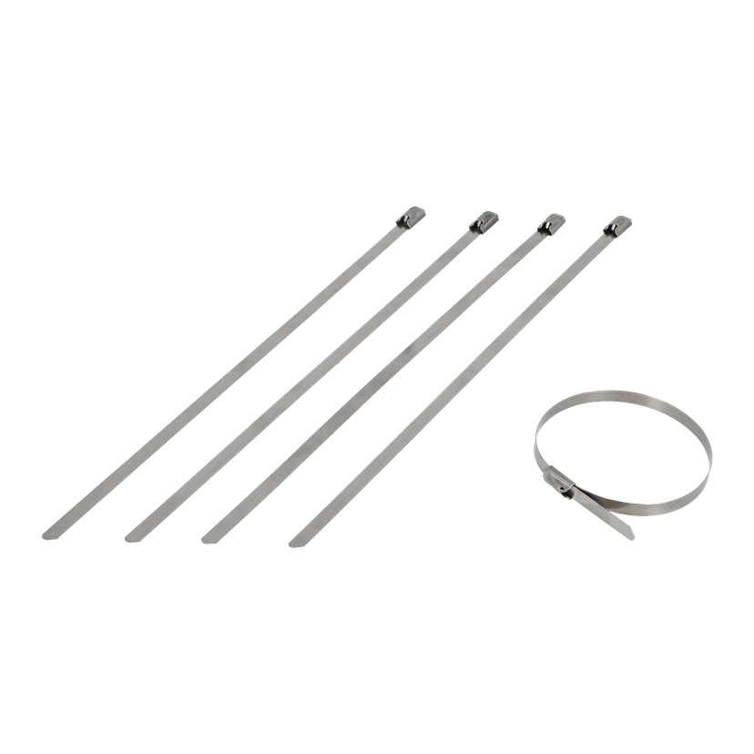 Buntebånd i rustfritt stål 5-pk 200x4,6 mm