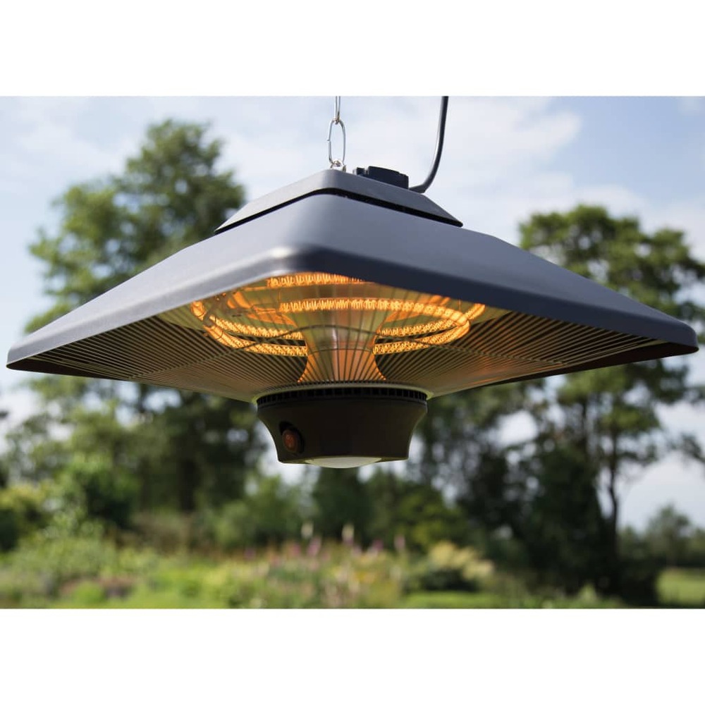 Chauffage suspendu spica square 2000 w halogène noir ce17sq-b