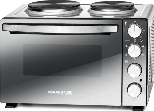 Rommelsbacher KM 3300 - Elektrisk ovn med varme plader - konvektion - 30 liter - 3.3 kW - sølv/spejlglas