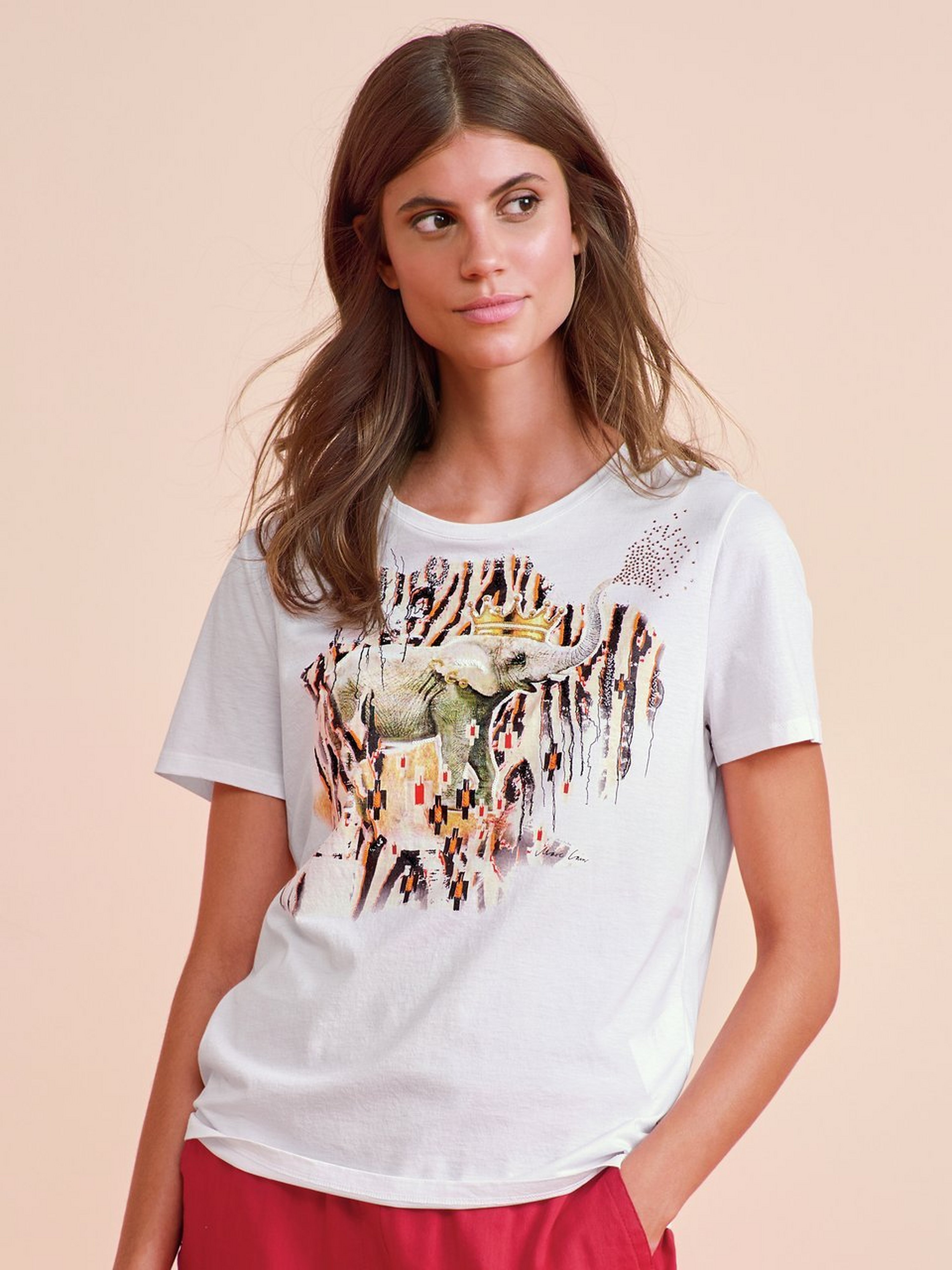 Rundhals-Shirt mit 1/2-Arm