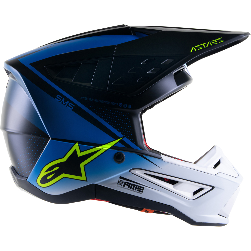 Alpinestars - Casque Supertech S-M5 Rayon Noir / Bleu / Blanc Mat