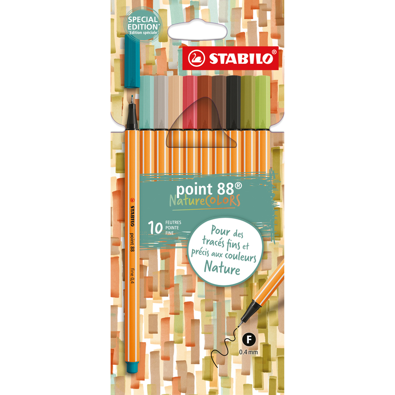 Stabilo Fineliner Point 88, Nature Colors, 10 Stück, assortiert
