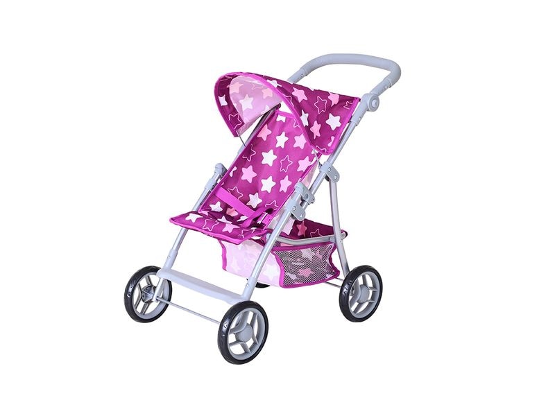 Knorrtoys Puppenbuggy Liba Star Dark Pink Puppenwagen mit Sonnendach