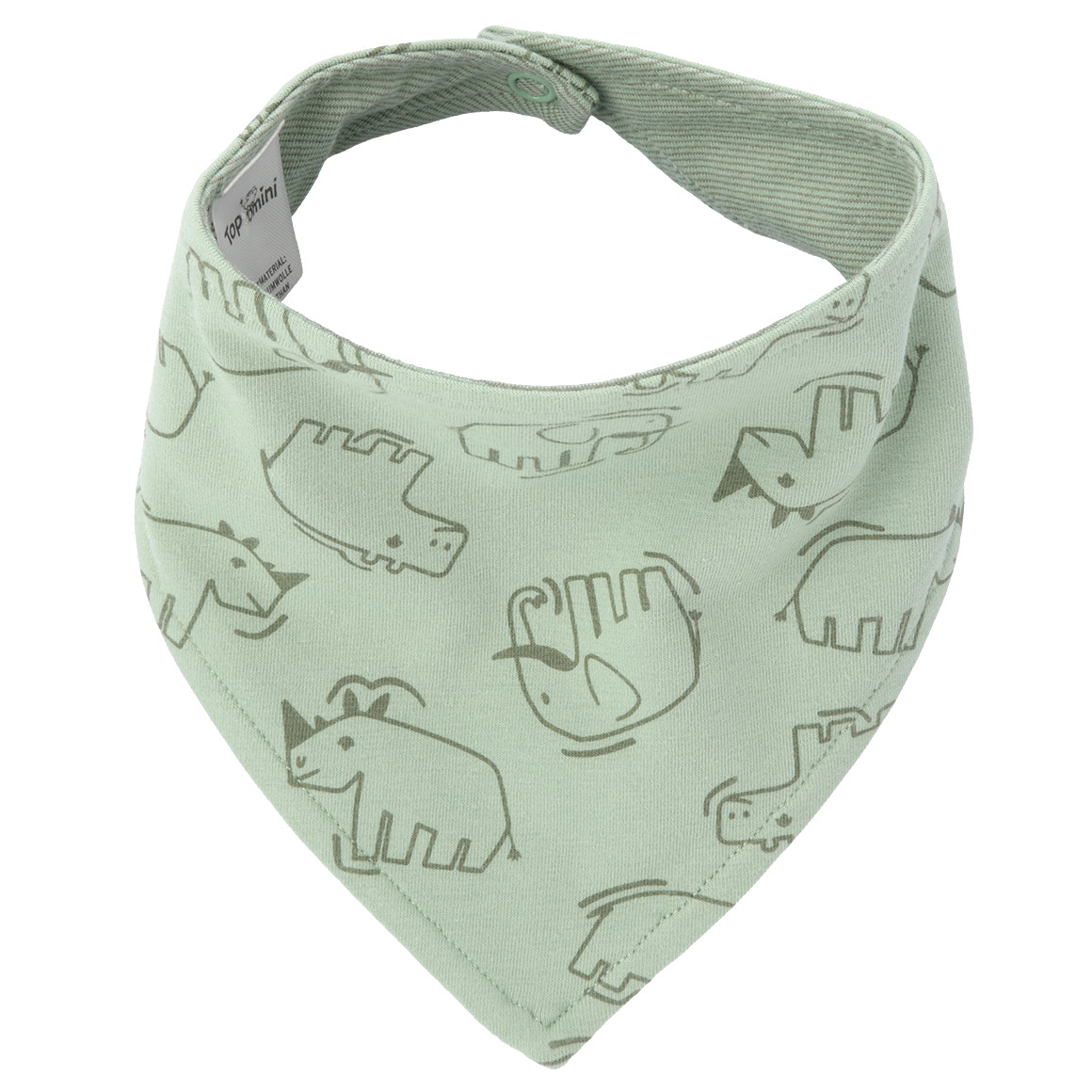 Topomini Baby Bandana mit Tier-Motiven oliv