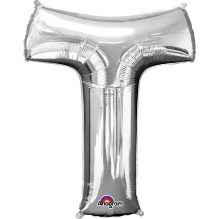 amscan Folienballon Buchstabe T silber, 66cm x 81cm