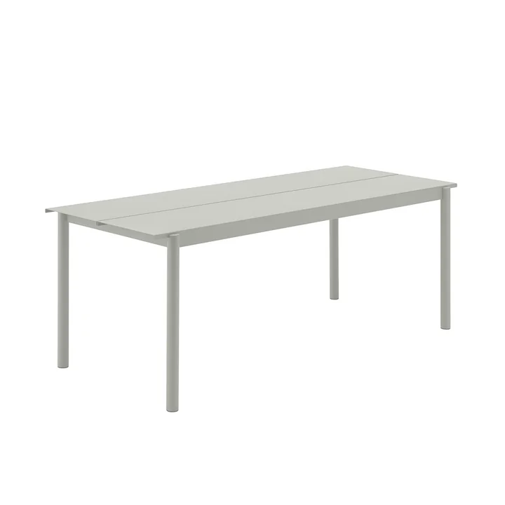 Muuto - Linear Steel Outdoor Gartentisch, 200 x 75 cm, grau