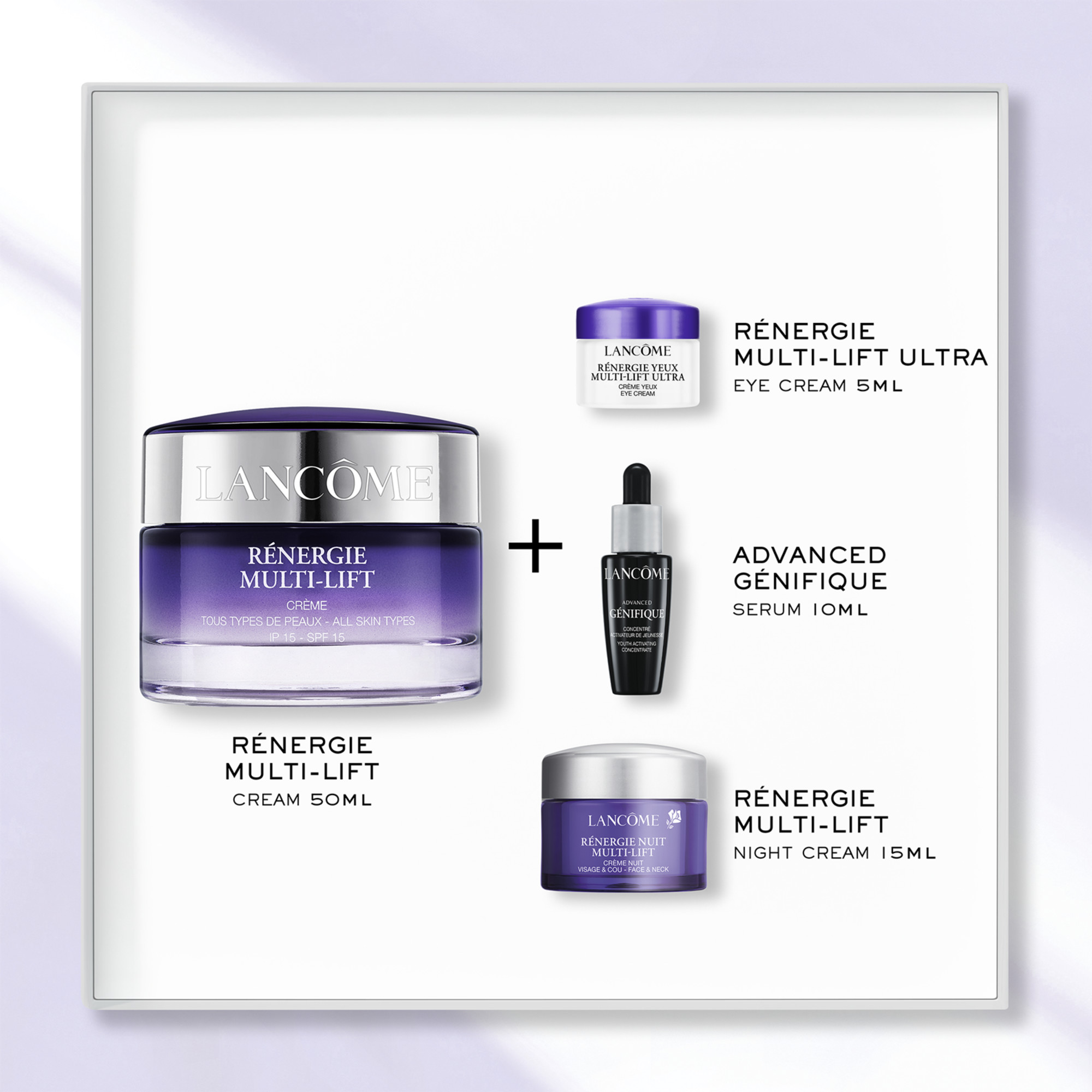 Lancôme Renergie Multi-Lift Set 2023 Multi-Lift Cream Genifique Serum Multi-Lift Eye Cream Multi-Lift Night Cream 1 Stk