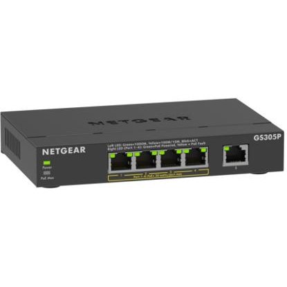 NETGEAR GS305Pv3 Non-géré Gigabit Ethernet (10/100/1000) Connexion Ethernet, supportant l'alimentation via ce port (PoE) Noir
