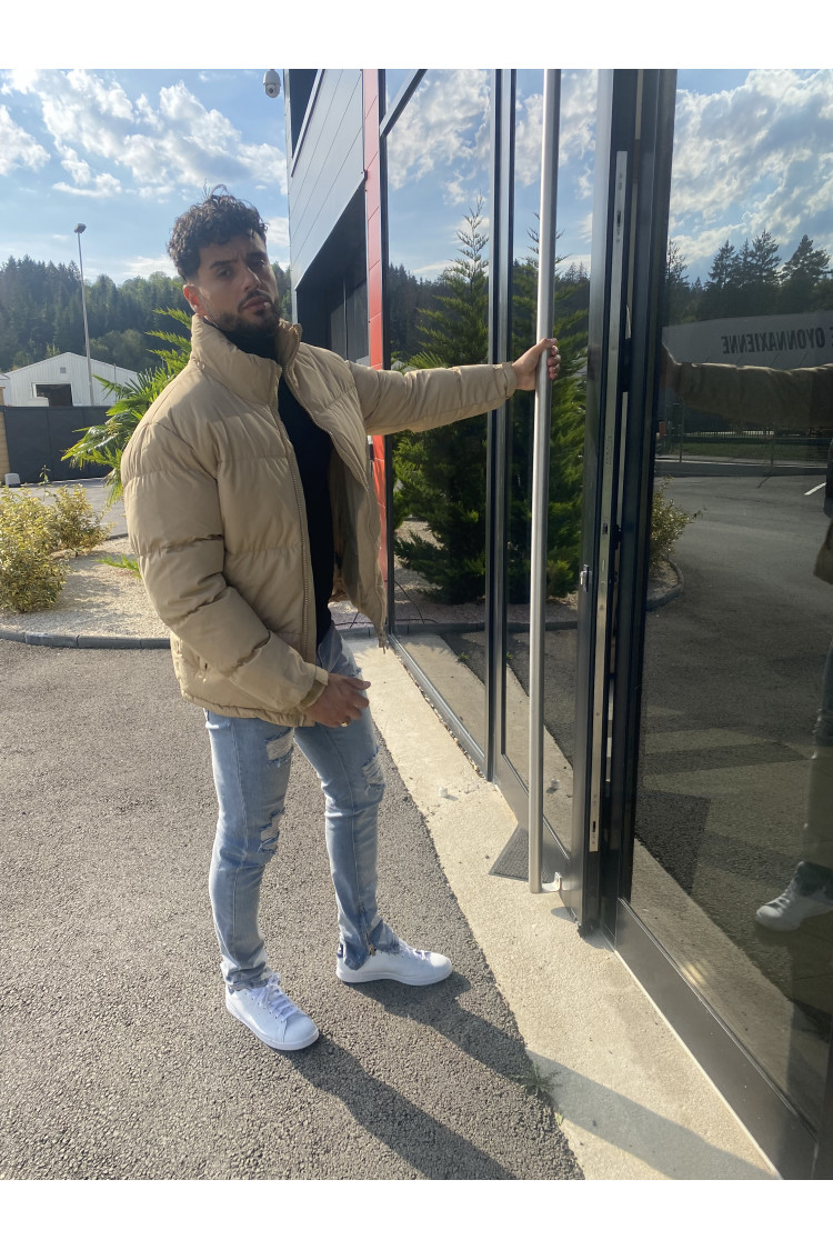 Doudoune matelassée beige foncé
