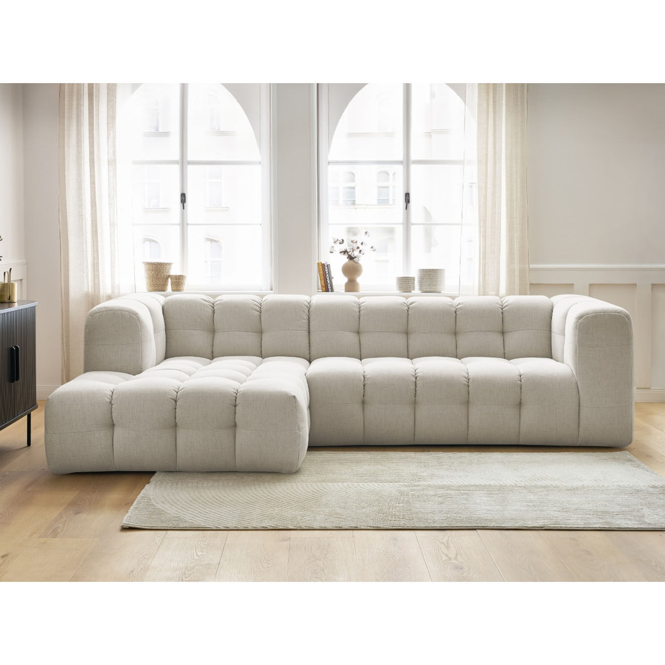 Bobochic Canapé d'angle gauche cloud beige - 288x184x75 cm