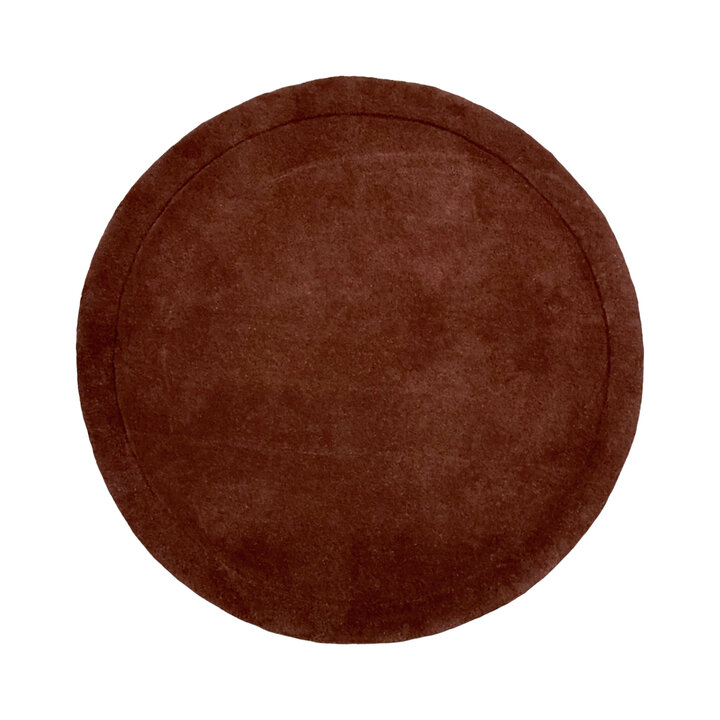 Rond vloerkleed - Isara Border Donkerbruin