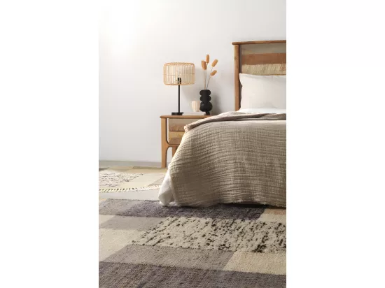Tapis de laine et de coton en jute 180 cm diametre