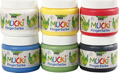 Mucki Fingermaling - 6 Farver - 6X150 ML