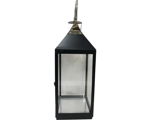 Houten lantaarn, zwart, 25 x 25 x 68 cm