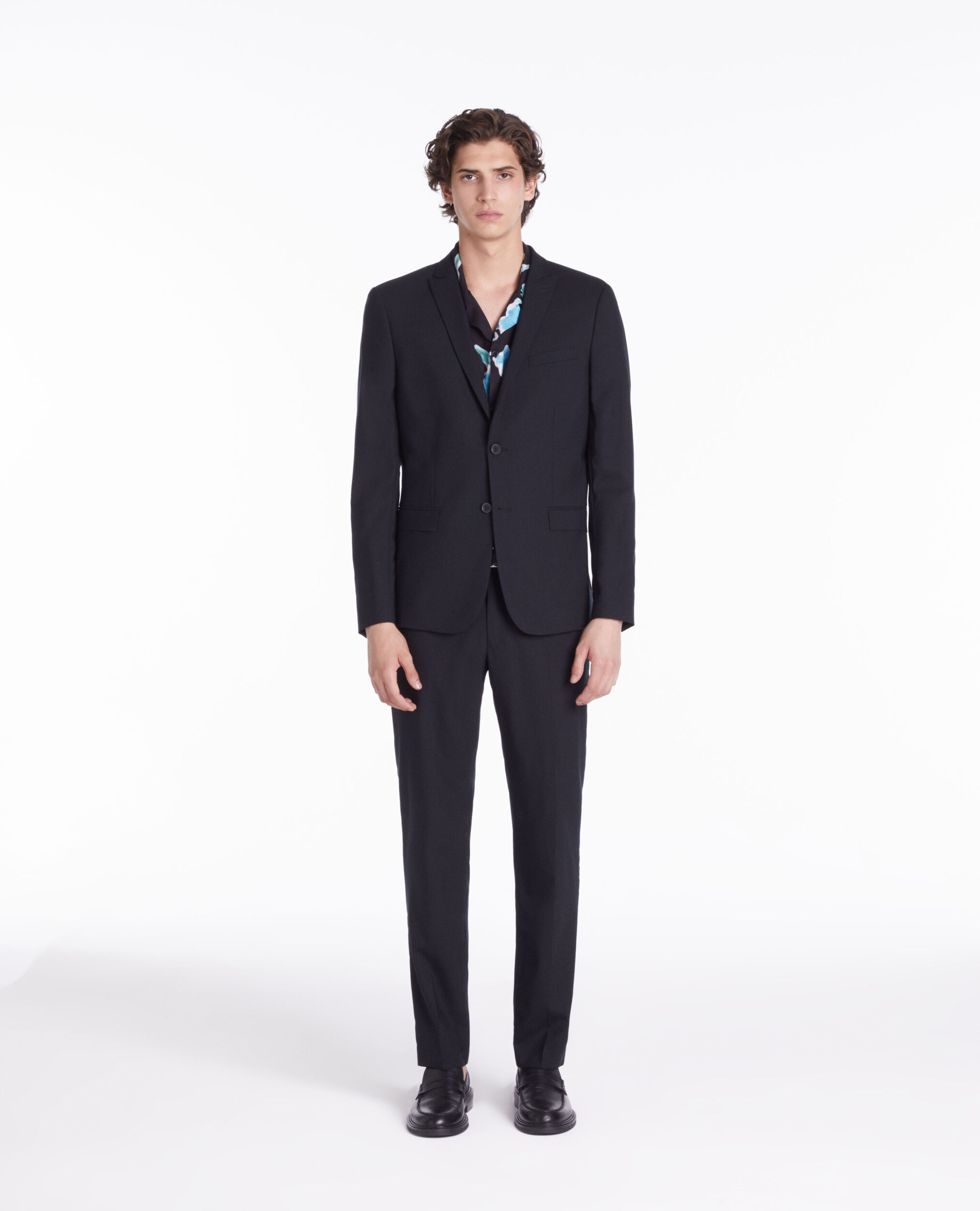 Veste de costume Prince Galles en laine bleu marine