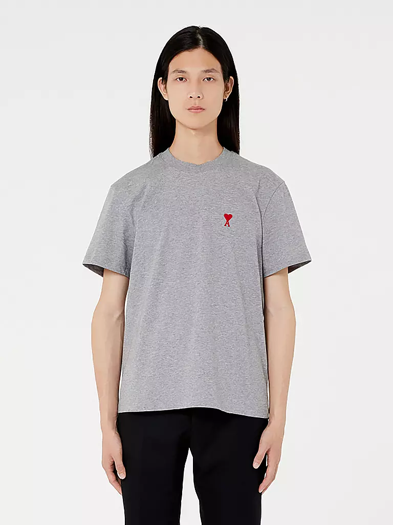 AMI PARIS T-Shirt AMI DE COEUR grau