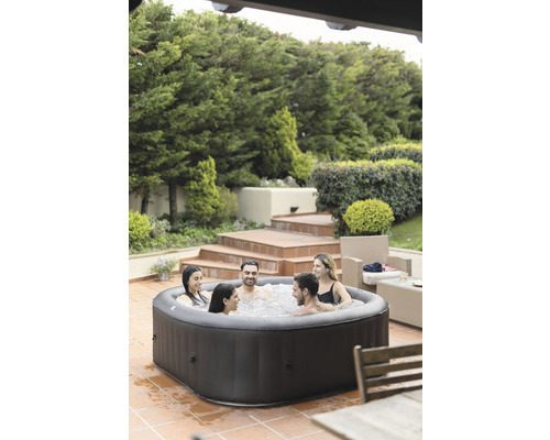 Opblaasbare hottub M Spa VITO Plug & Play met filtersysteem, desinfectietechnologie, hottub-blower, automatische uitschakel-/stand-byfunctie en timerfunctie, antraciet