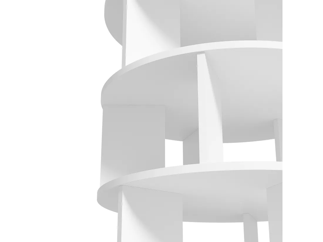 Meuble à chaussures pivotan - rotatif - 5 niveaux - Blanc