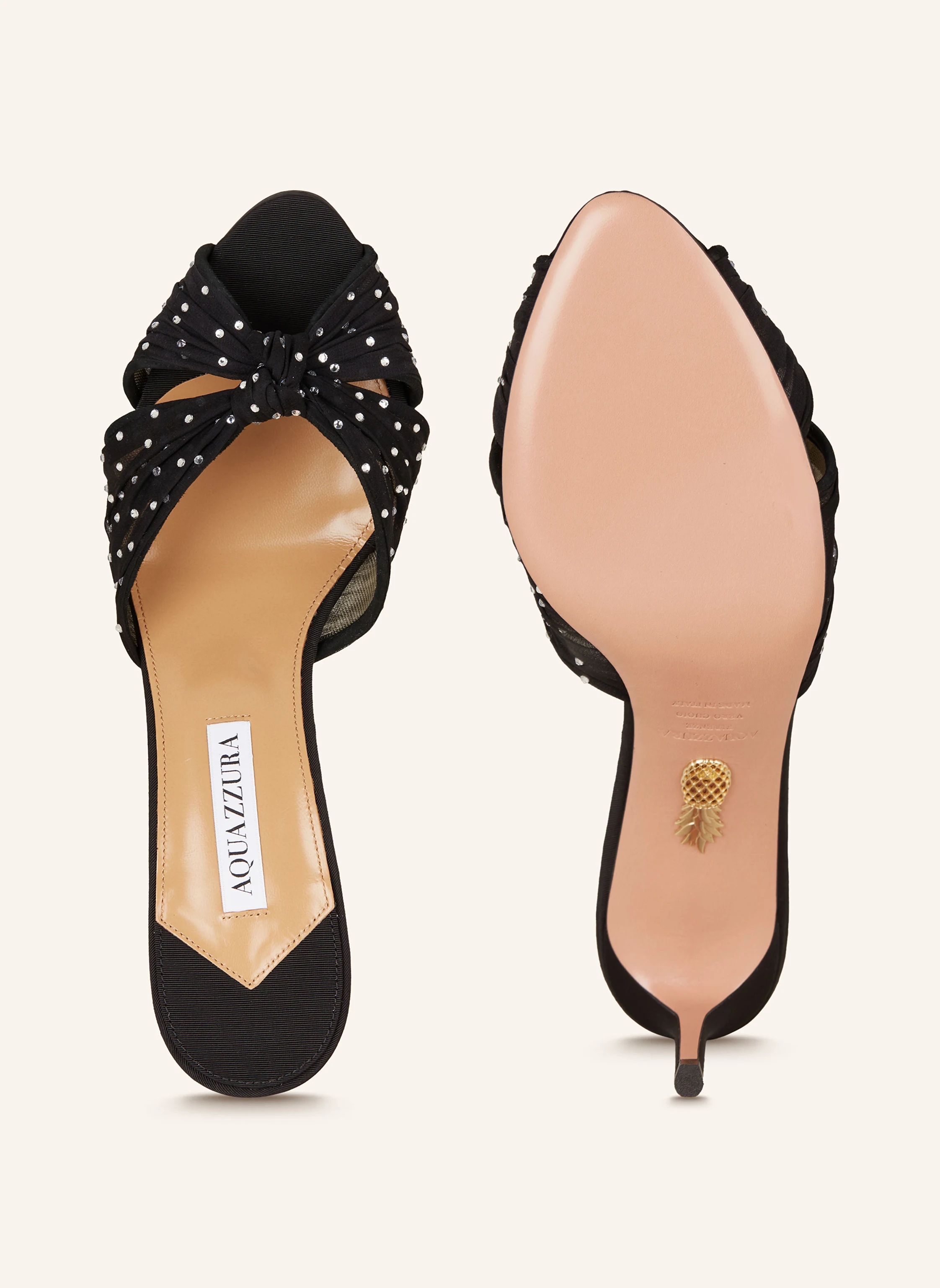 AQUAZZURA Mules SLOW KISSES mit Schmucksteinen