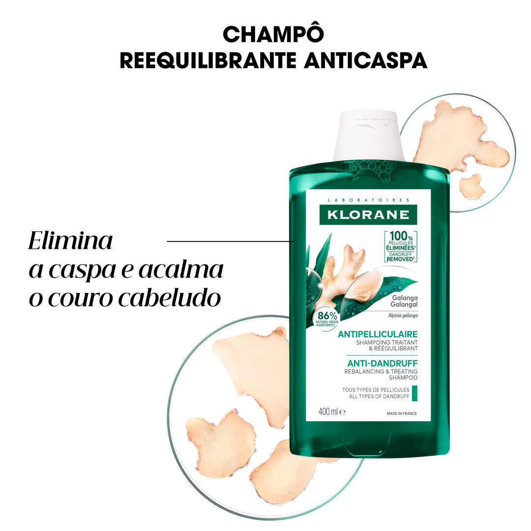 KLORANE  Galanga Champô Anticaspa Reequilibrante - 400ml