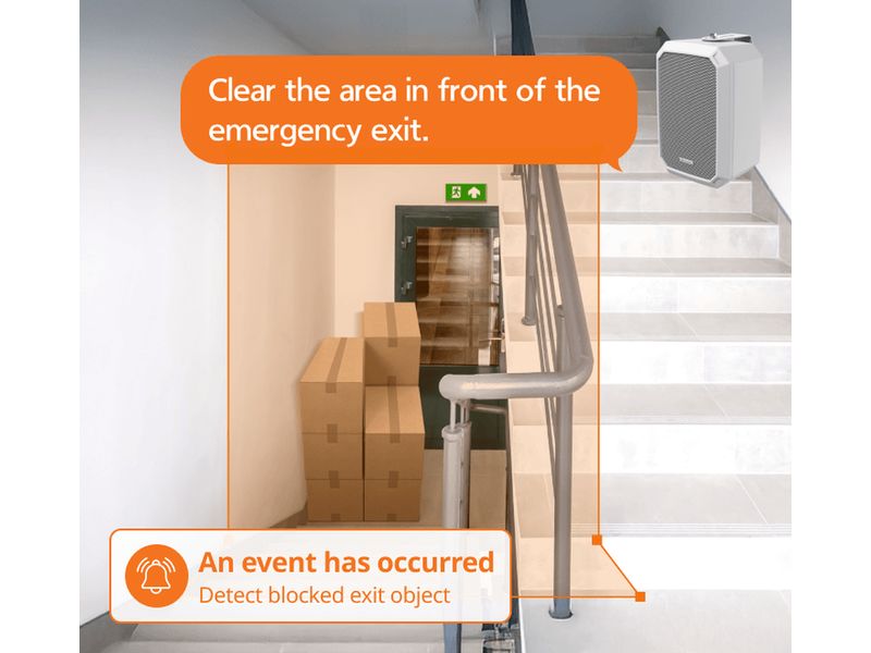 Hanwha Vision Videoanalyse AIA-C01BLK Blocked Exit Detectio KI-Paket zur Erkennung blockierter Ausgänge