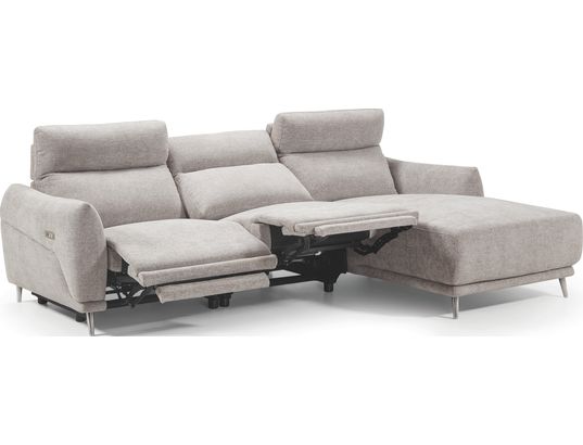 CONCEPT1 - Canapé tissu Munich 2 relax électrique gris angle droite