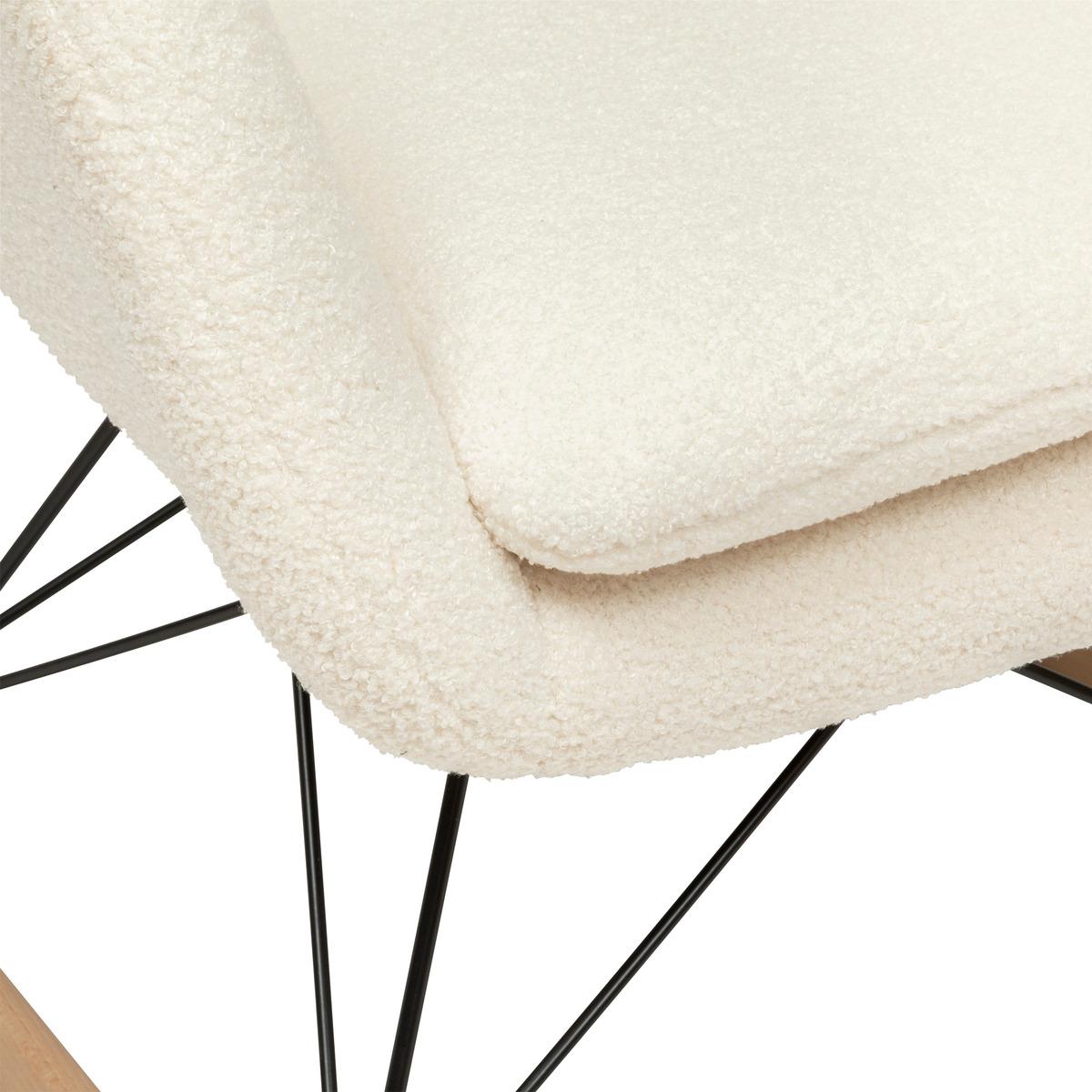 ROCKING CHAIR BOUCLE OLMETO BLANC