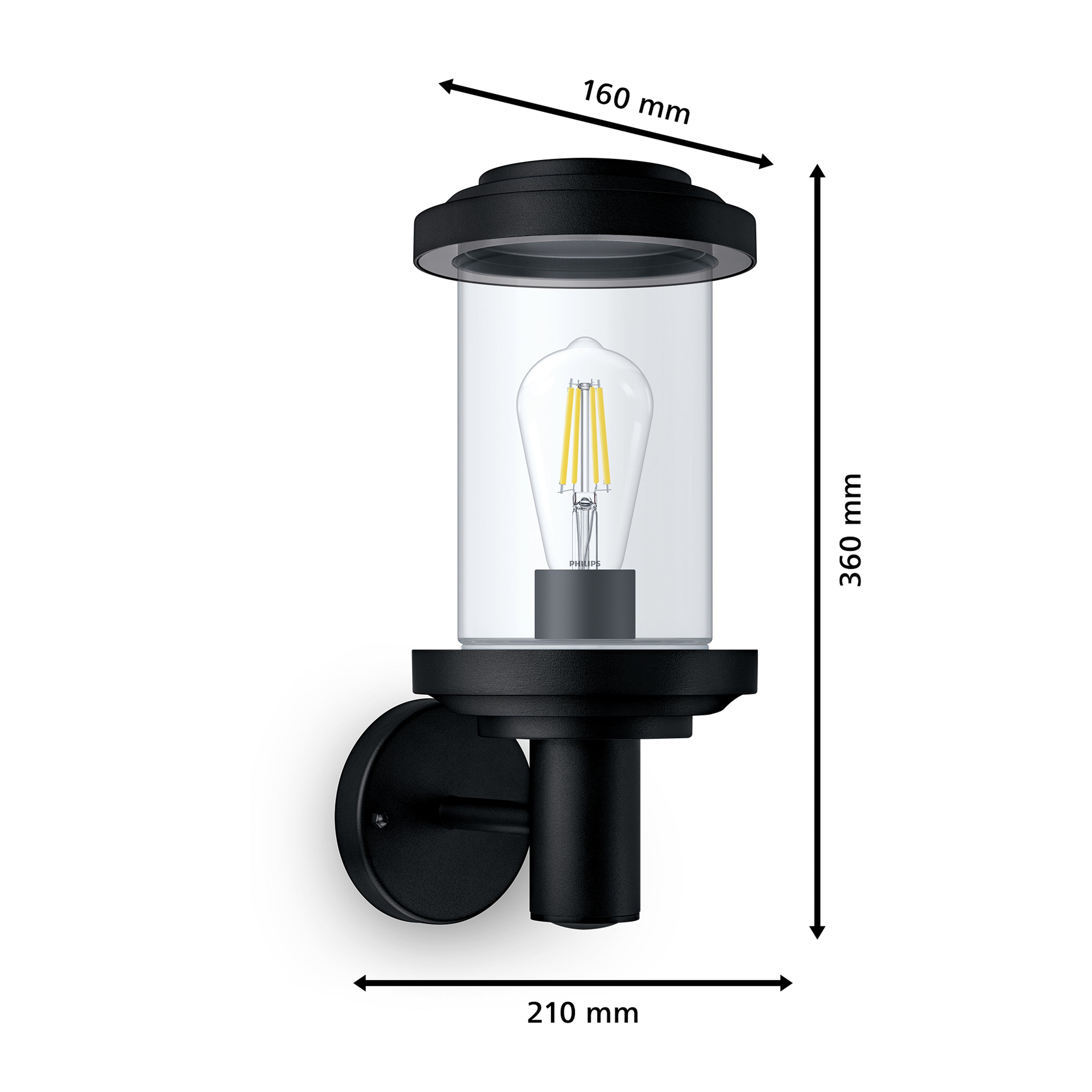 Philips Listra Wandlamp - Incl. Philips Ultra Efficient LED Lamp E27