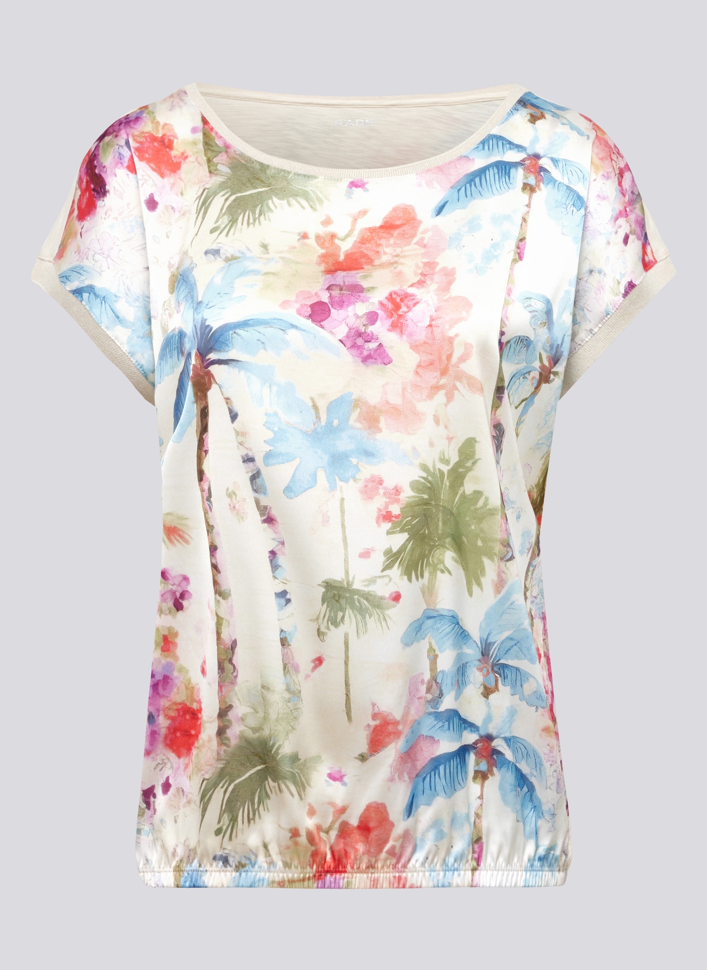 Rabe Print-Shirt , mit floralem Muster vorn, hinten unifarben