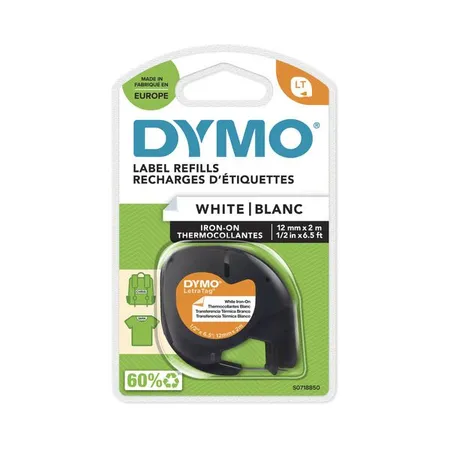 Dymo Original Schriftband für LetraTag® schwarz auf weiß, 12 mm x 2 m