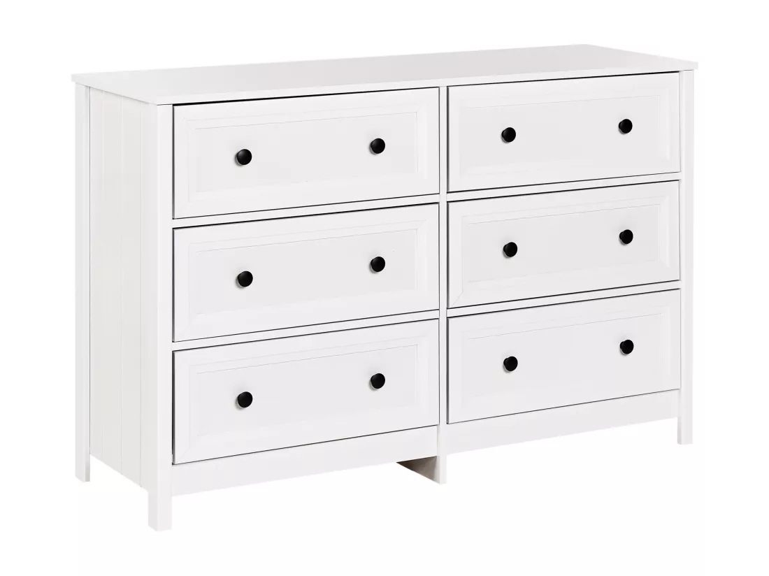 Commode à 6 tiroirs HAZELVALE 80 cm Blanc