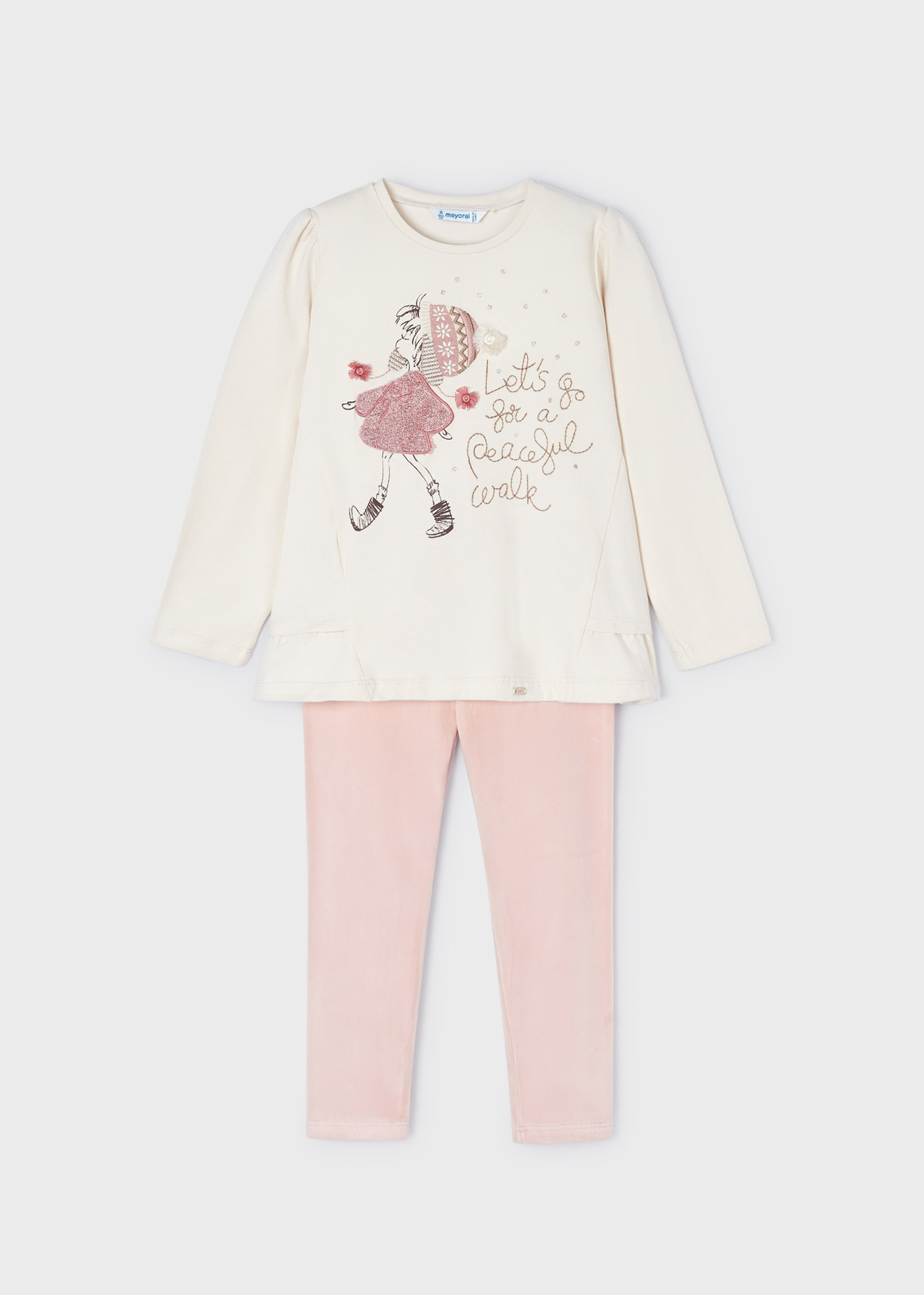 Conjunto de duas peças de leggings de veludo para meninas