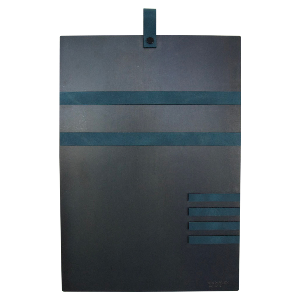 Magneetbord met magneetstrips Leer: Petrol (inclusief 6 leren magneetstrips)