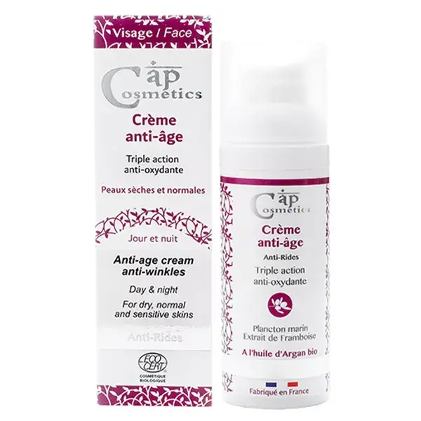 Creme antienvelhecimento Cap Cosmetics com óleo de argan orgânico 50ml