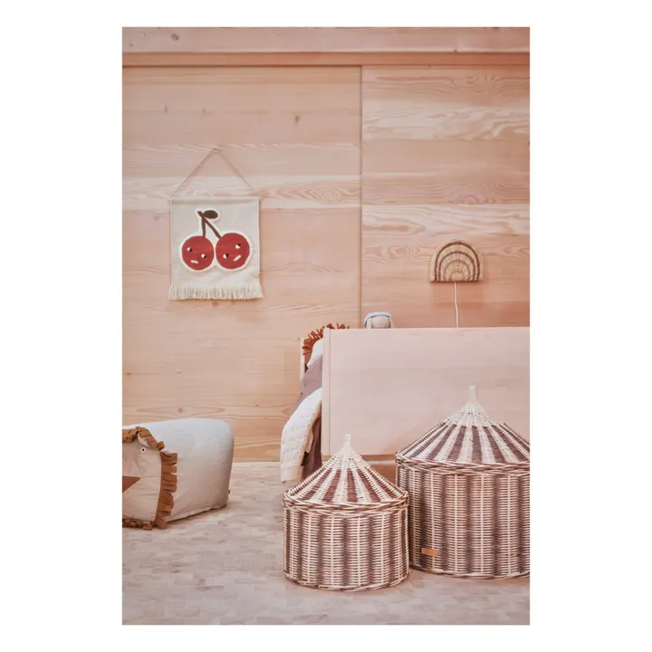 Oyoy Mini Panier de rangement Cirque en rotin - Set de 2 | Noisette
