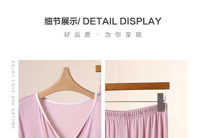 KUMI - Pyjamaset met contrasterende bies
