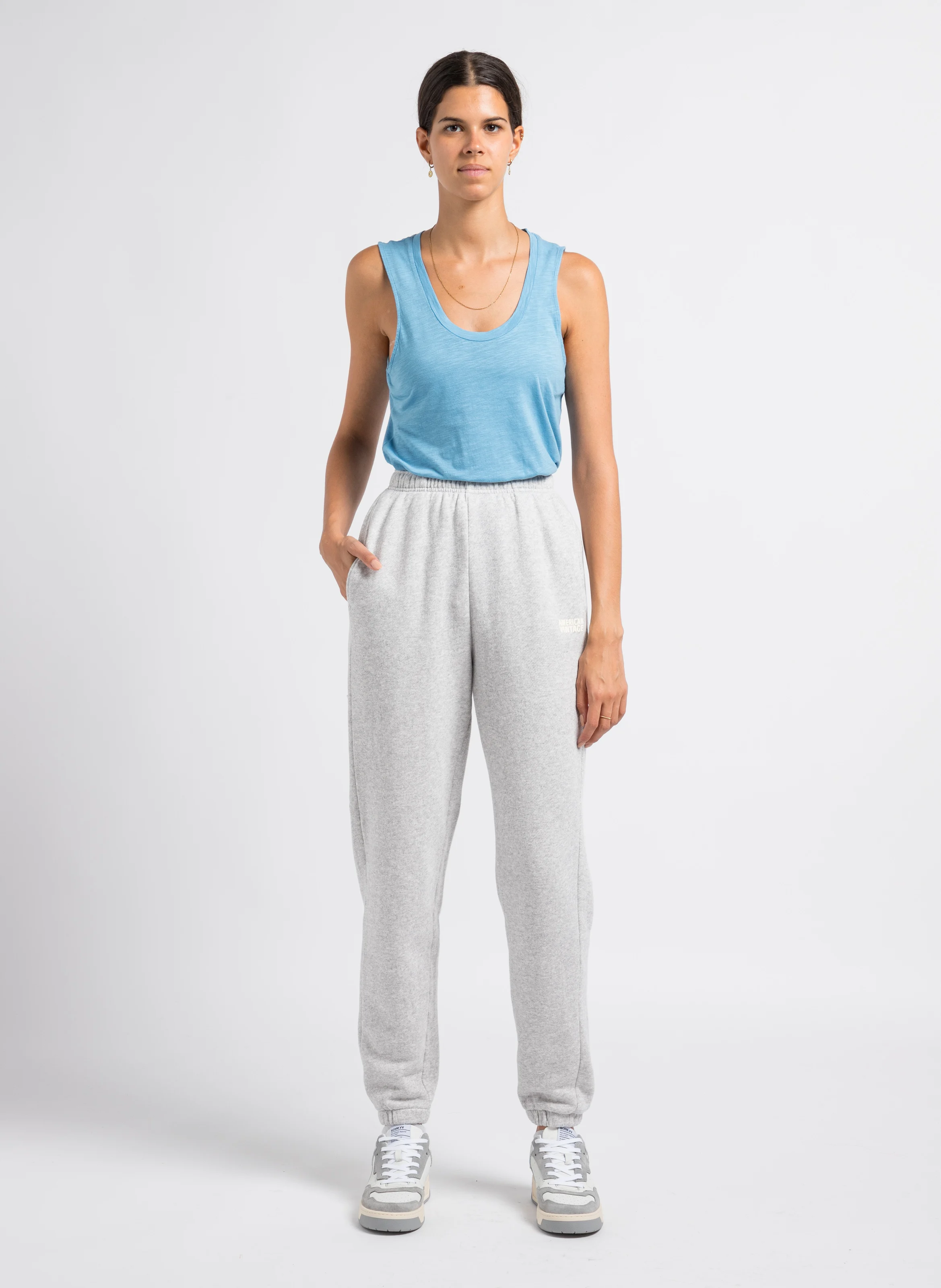 KODYTOWN - Jogging taille haute en coton | Gris