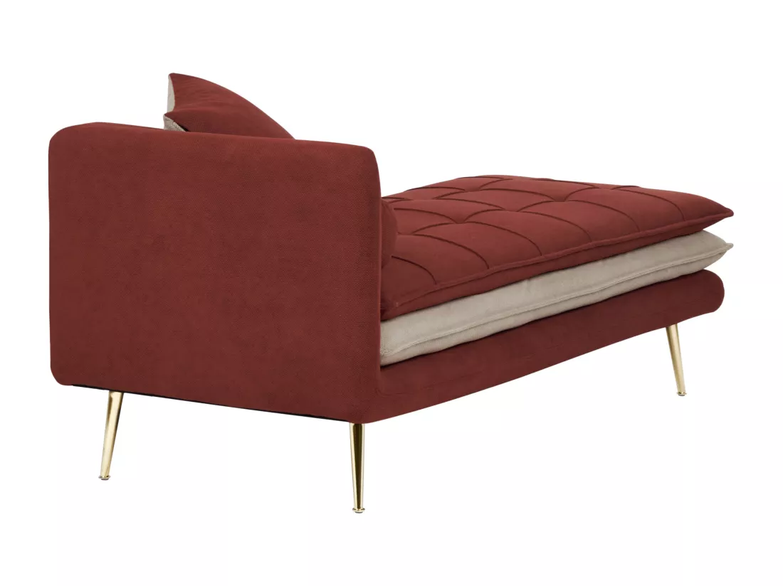Chaise longue côté droite en tissu rouge GONESSE