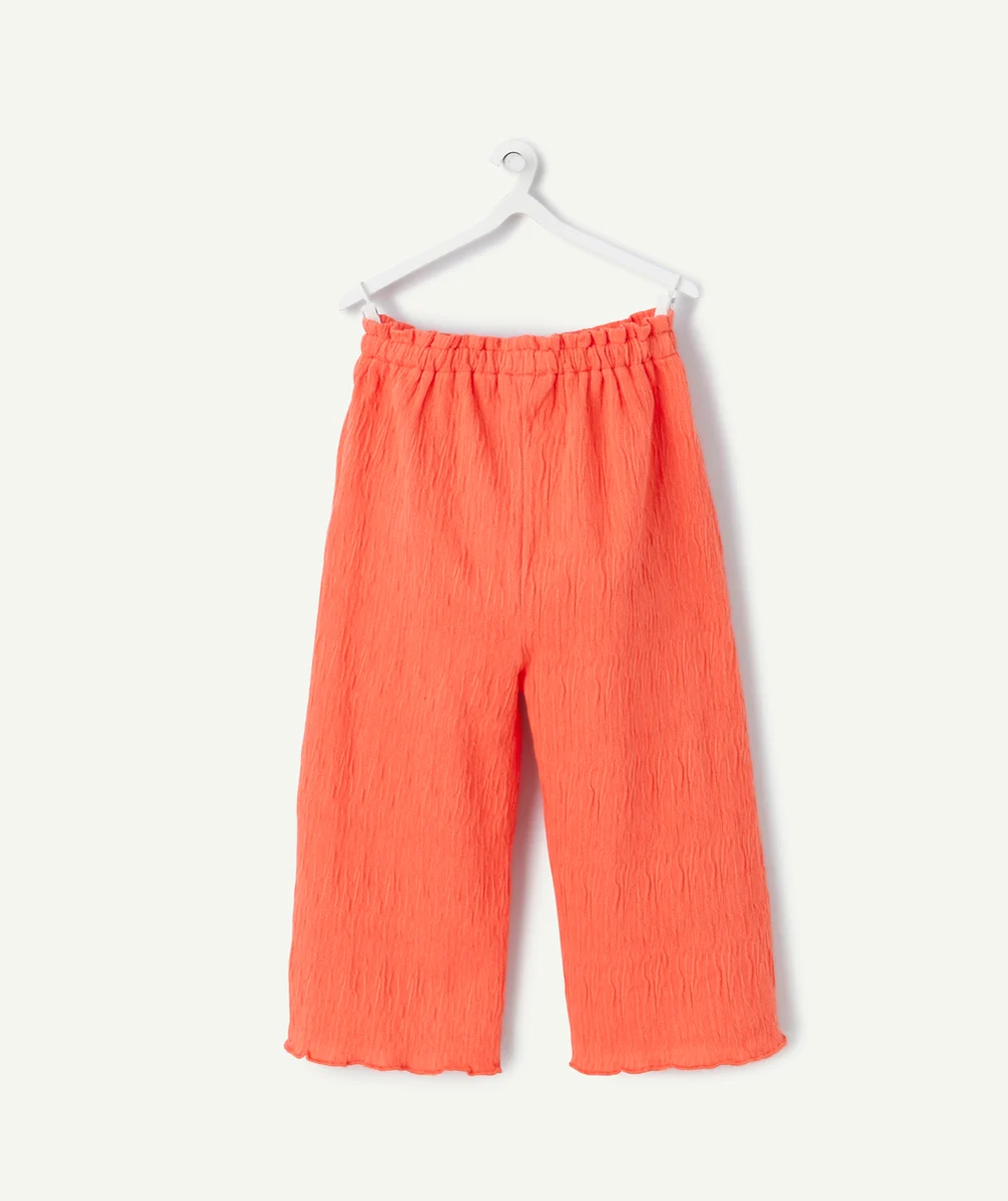PANTALON LARGE BÉBÉ FILLE EFFET FROISSÉ ROSE CORAIL