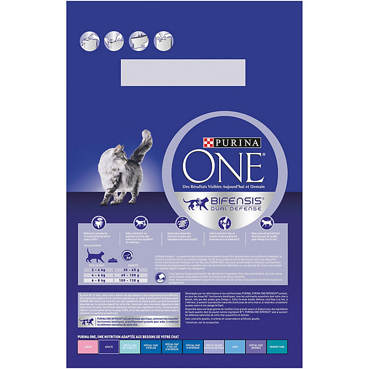 Croquettes pour chat adulte One Adulte poulet et céréales complètes 3kg