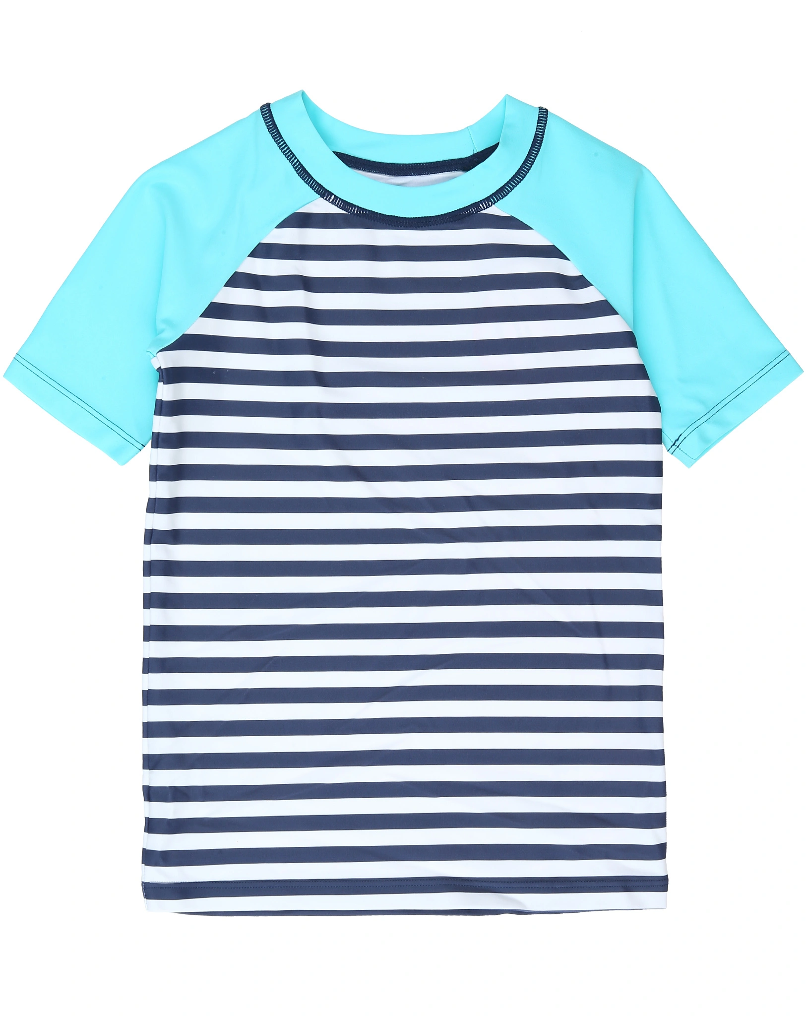 Kurzarm-Badeshirt UNDERWATER STRIPES in patriot blue