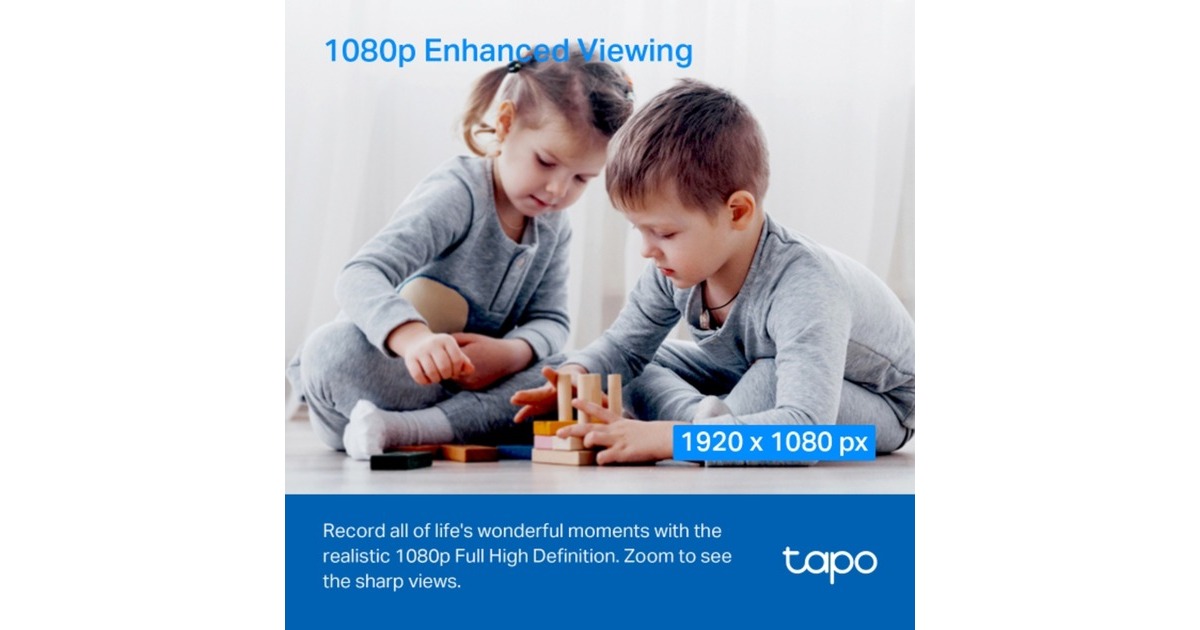 TP-LinkTapo C200P2 bolvormig IP-beveiligingscamera voor binnen  (Wit, 2 stuks)