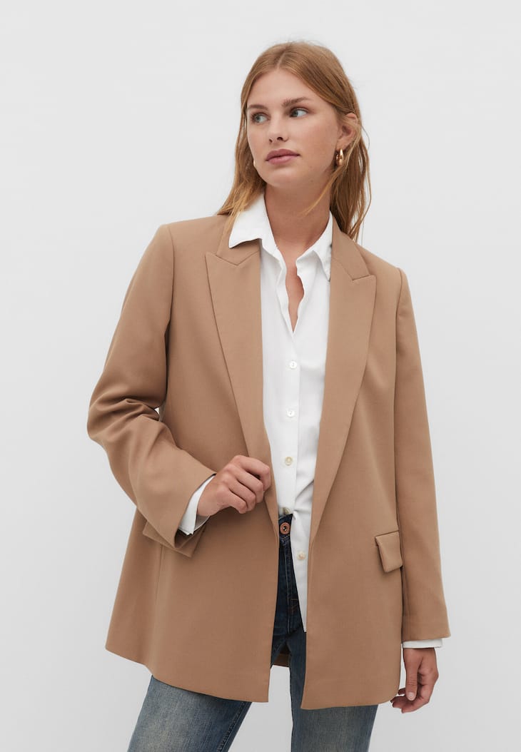 Blazer aberto e folgado