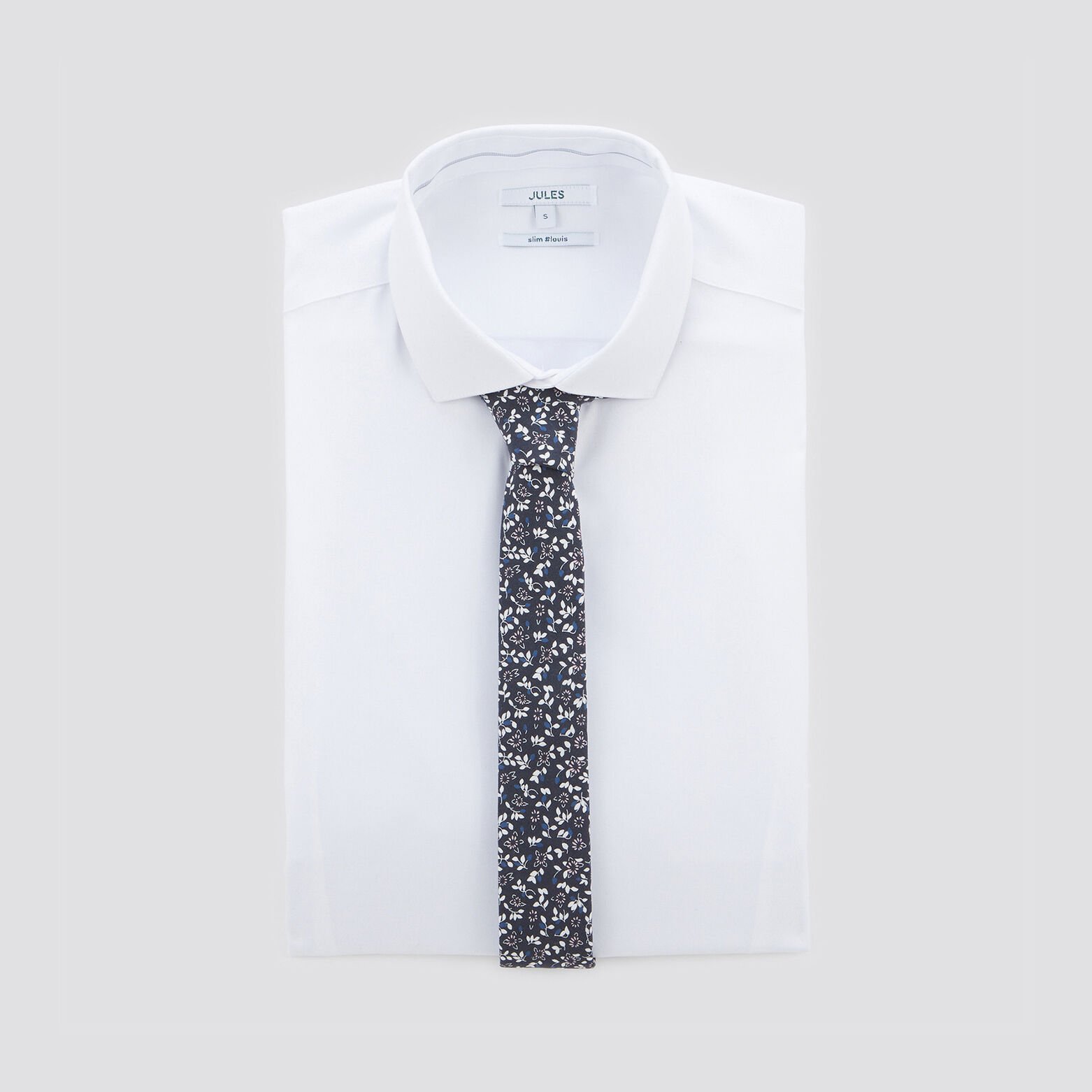 Cravate fleurie Bleu foncé